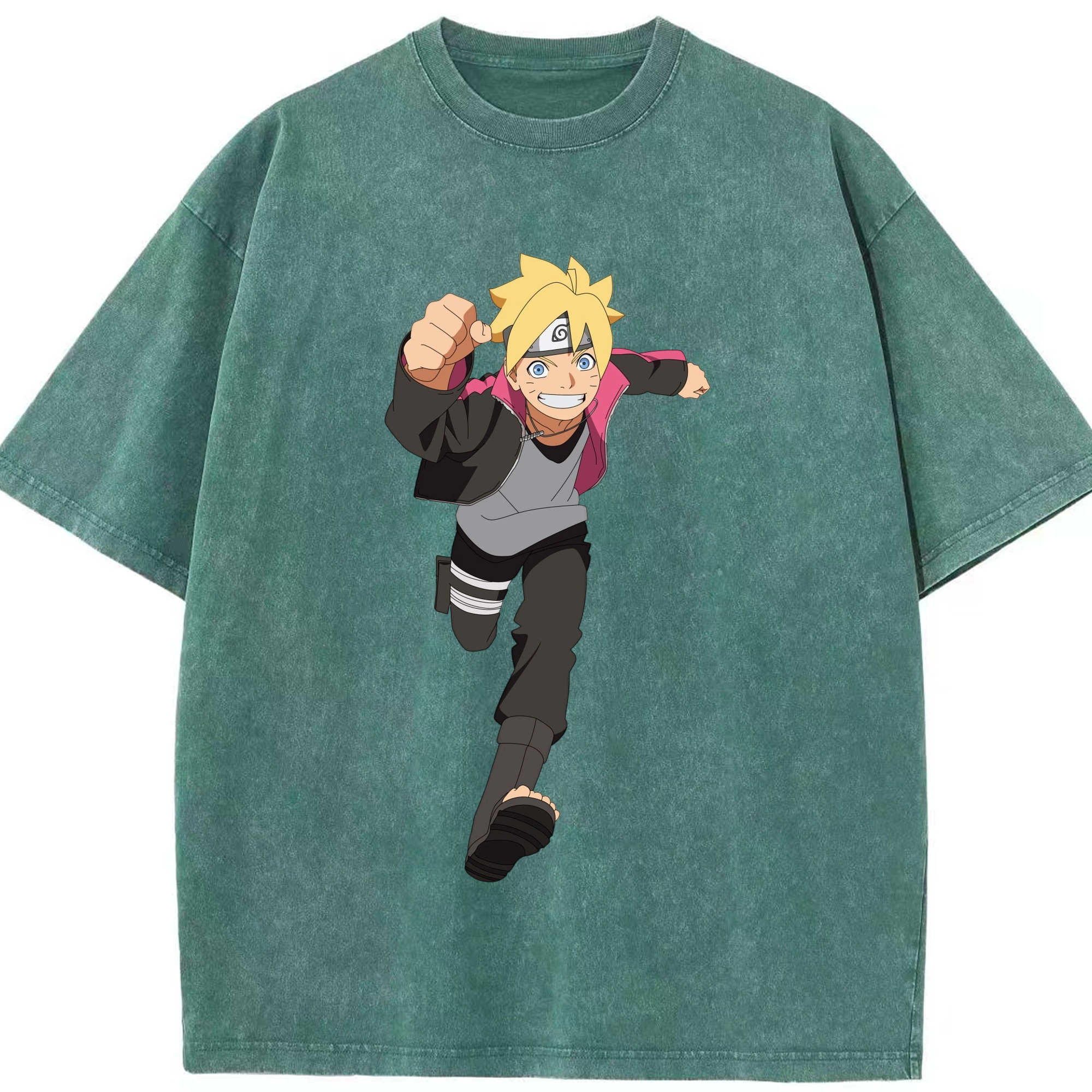 （画像用） NARUTO -ナルト- うずまき ボルト Uzumaki Boruto 綿100% ヴィンテージ風 半袖Tシャツ（フロントプリント）